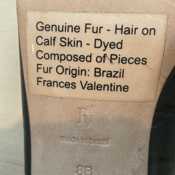 Frances Valentine  New York “Kit” Navy Blue Pink Calf Hair Textured Pumps Size 8 - Picture 8 of 8